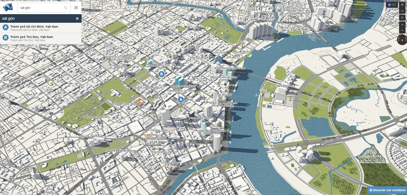 Web Map 3D giúp phân tích khu đất và diễn họa kiến trúc trực quan