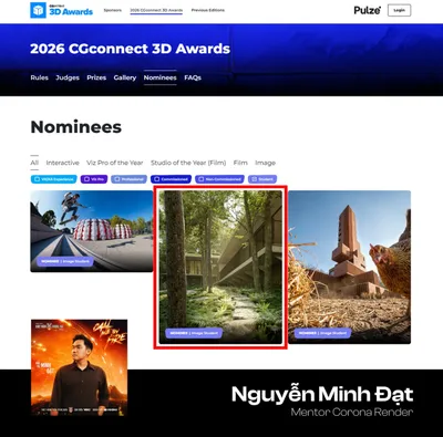 Mentor CoLAB Academy lọt vào TOP 3 Giải thưởng Diễn họa Quốc tế CGCONNECT 3D AWARDS 2026